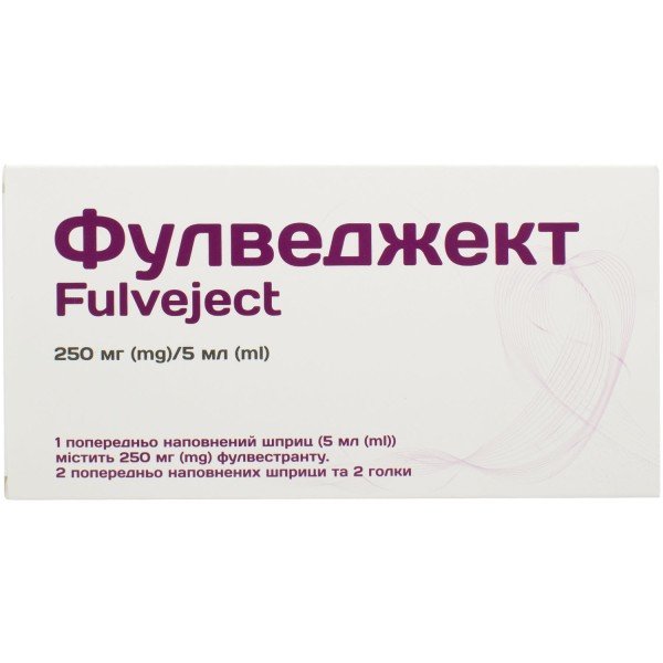 ФУЛВЕДЖЕКТ розчин для ін`єкцій, 250 мг/5 мл по 5 мл у шприці та блістері, №2